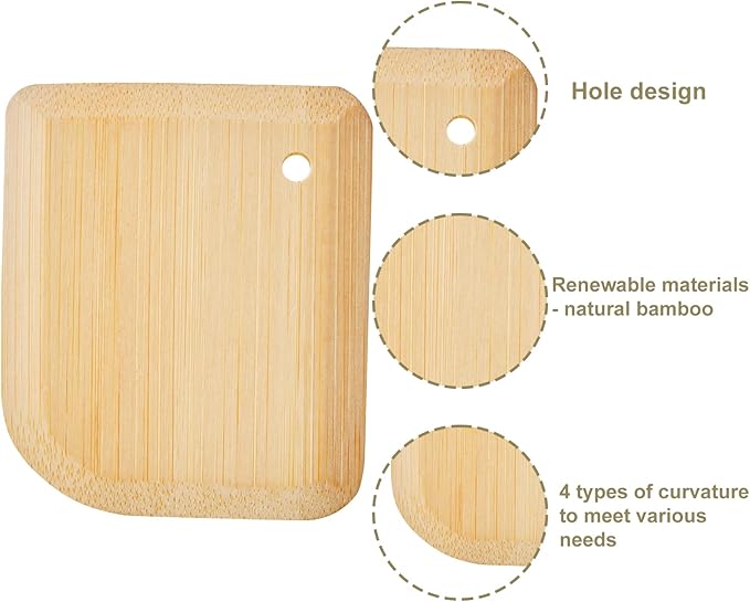 Bamboo Cast Iron Brush, Bamboo Pot Scraper, Kitchen Cleaning Tools for Cast Iron Skillets, Cookware, Dishes, Pans and Pots