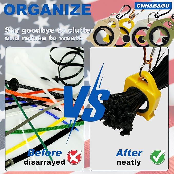 Zip Tie Holder Organizer Cable Tie Organizer Holder for Tool Belt Strong Efficient Solution for Electrician Zip Ties Holder Reusable Portable Safety(Green, 4 Pack)