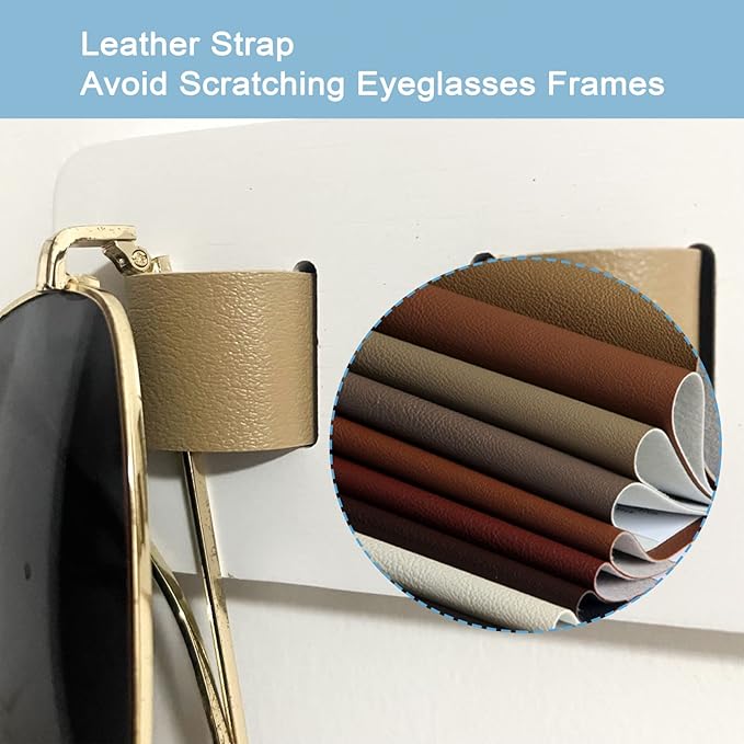 Sunglasses Organizer Wall Mounted Wood Sunglass Holder for Home Glasses Holder/Sunglasses Rack,Home Decor (White-1pcs-long)
