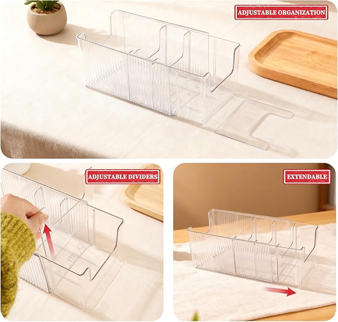 Belt Organizer,2-Piece Set with Transparent Belt Rack and Adjustable Divider for Storing Underwear,Socks,tie Drawers and wardrobes