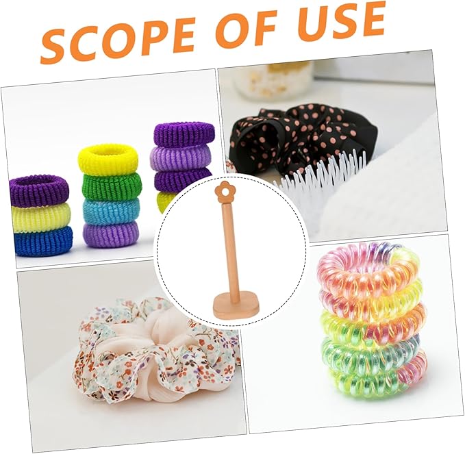 Happyyami Hair Accessories Organizer Wooden Hair Tie Holder Tie Organizer Jewelry Display Stand