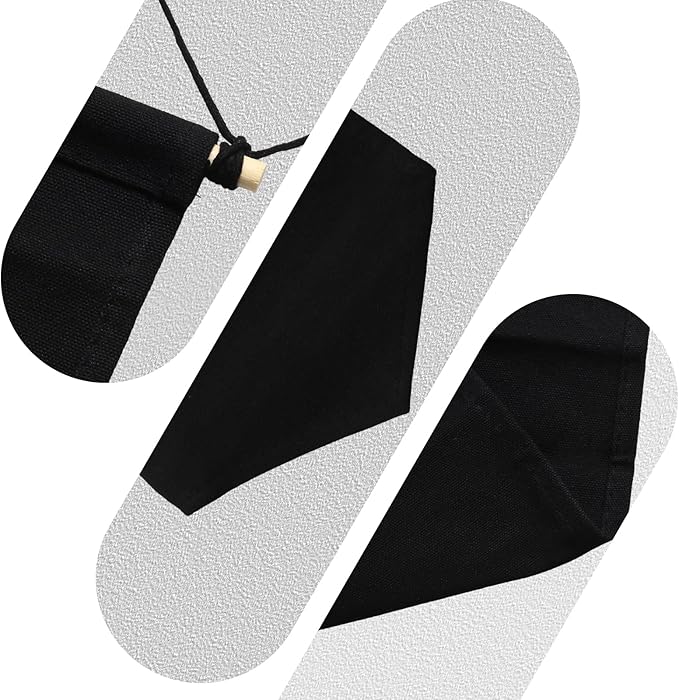 3 PCS Canvas Banner Blank with Wooden Dowel, Canvas Banners Wall Hanging Brooch Jewelry Badges Display, Enamel Pin Holder Display for Buttons Earrings (Black, Medium)