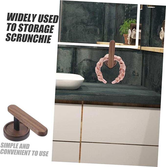 Cabilock Hair Accessory Organizer Wall Scrunchie Holder Wooden Scrunchie Storage Wall Hook for Decor