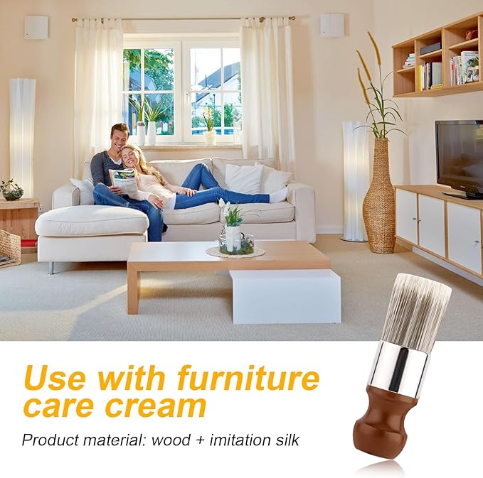 Salve Brush for Furniture, Wood Furniture Brush with Comfortable Handle Durable Salve Wax Brushing Tool for Leather for Furniture Home Leather