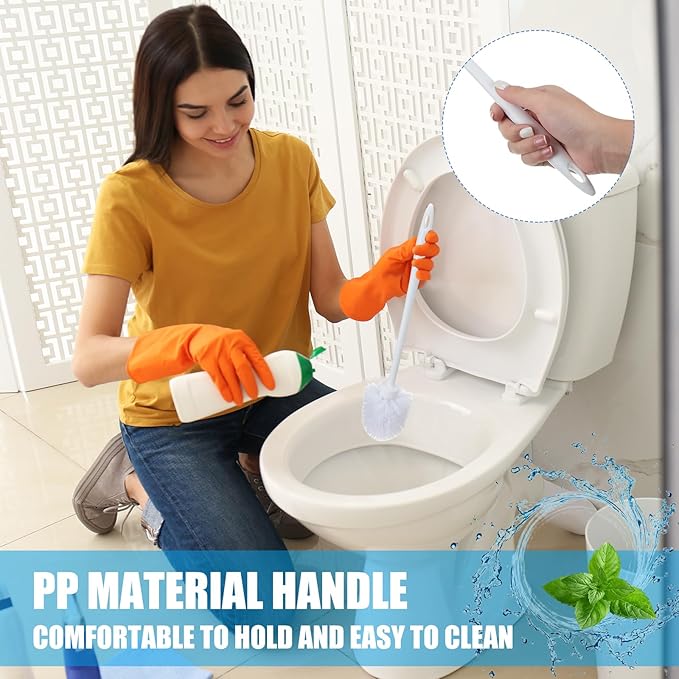 Tioncy 15 Pcs 14.2 Inch Toilet Brush Commercial Heavy Duty Toilet Bowl Cleaning Scrub Long Scrubber for Bathroom Cleaning Supplies