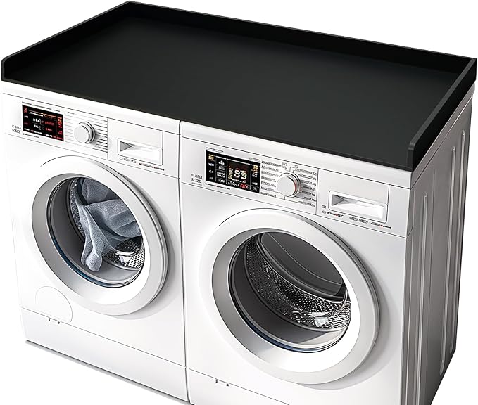 Washer Dryer Countertop, 27.5" x 54" Bamboo Washer and Dryer Countertop for Laundry Room Organization(Black)