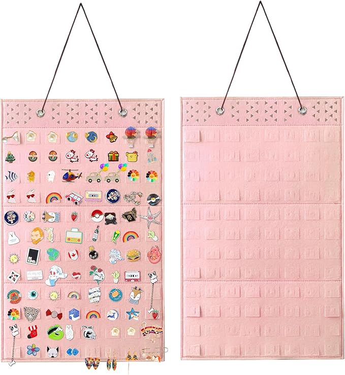 Pin Collection Display Case - Wall Hanging Brooch Organizer for Enamel Pin Collections, Storage Holder
