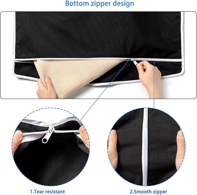 XL Hanging Laundry Hamper Bags, Door Laundry Hamper with 2 Types of Hooks for Dirty Clothes, Save Bathroom Space Size:36.5x 22 Inch Hanging Laundry Storage Bag (Black)