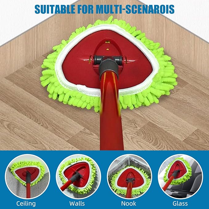 Spin Mop Heads Replacements for Ocedar Easywring 1 Tank System 3 Pack Chenille Mop Pad Spin Mop Refill for O Cedar Mop Head Replacement Green