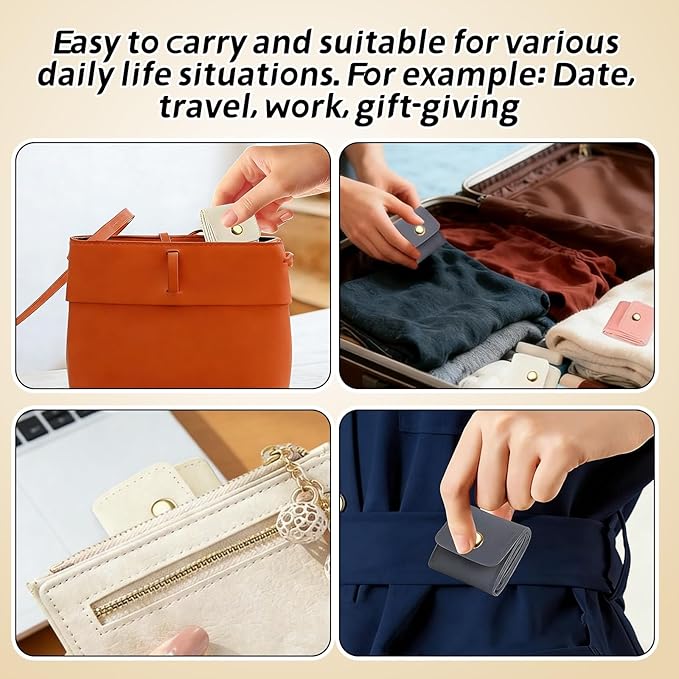 Mini Ring Holder Travel Case, Portable Jewelry Organizer Pouch for Rings, Earrings, Necklaces - Compact Foldable for Daily Use & Vacation (Pink)