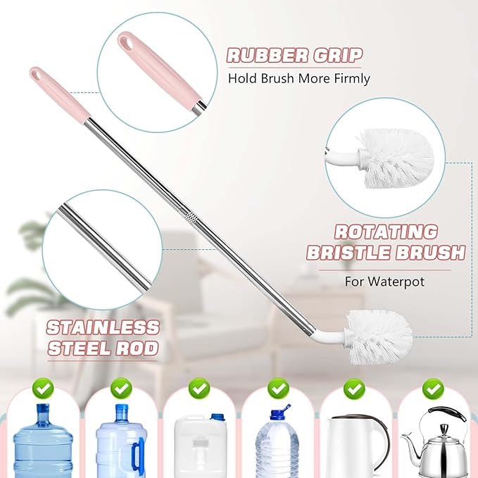 5 Gallon Water jug Cleaning Brush，2 Pack Bucket Brush, Kettle Brush, Cleaning Extra Long Bottles, 5 Gallon Jug Cleaner, Water Bottle Brush，Carboy Brush.