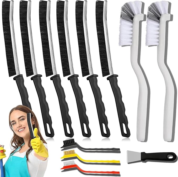 Hard Bristle Crevice Cleaning Brush-Thin Gap Cleaning Brush, Small Cleaning Brush, Grout Brush, Kitchen Brush, Cleaning Tools for Toilet, Bathroom, Home, Bathtub, Sink, Household, Window