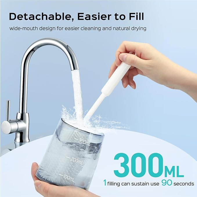 COSLUS Water Dental Flosser Pick for Teeth C30(FC5360): 4 Modes Cordless Portable 300ML Larger Tank Water Teeth Cleaner IPX7 Waterproof Flossing Cleaning Picks for Home Travel Black