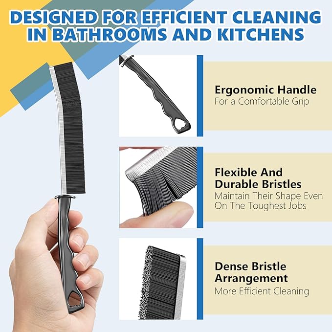 Crevice Cleaning Brush, Pack of 6, Hard Bristle Crevice Cleaning Brush, Shower Cleaner Brush, Bathroom Gap Cleaning Brush, Multifunctional Cleaning Tools, Gap Brush, Grout Brush for for Household Use