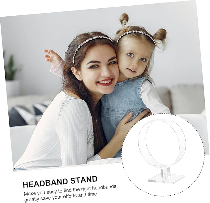2pcs Round Acrylic Headband Rack Lightweight Headband Display Stand for Hair Accessories Organizer for Easy Storage and Display for Dressing Tables and Daily Use