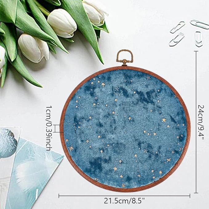 Wall Hanging Brooch Round Pin Board Enamel Pin Display Holder Jewelry Badge Display Collection Board Brooch Round Pin Display Stand for Stud Earring Collectibles Display Wall Decor Blue