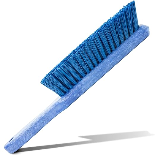 SPARTA Handheld Soft Counter Brush 8 Inch Bristle Span, Multi-Use Dust Brush with 5 Inch Handle for Tables, Countertops, and Delicate Surfaces, Polyester, Blue, (Pack of 6)