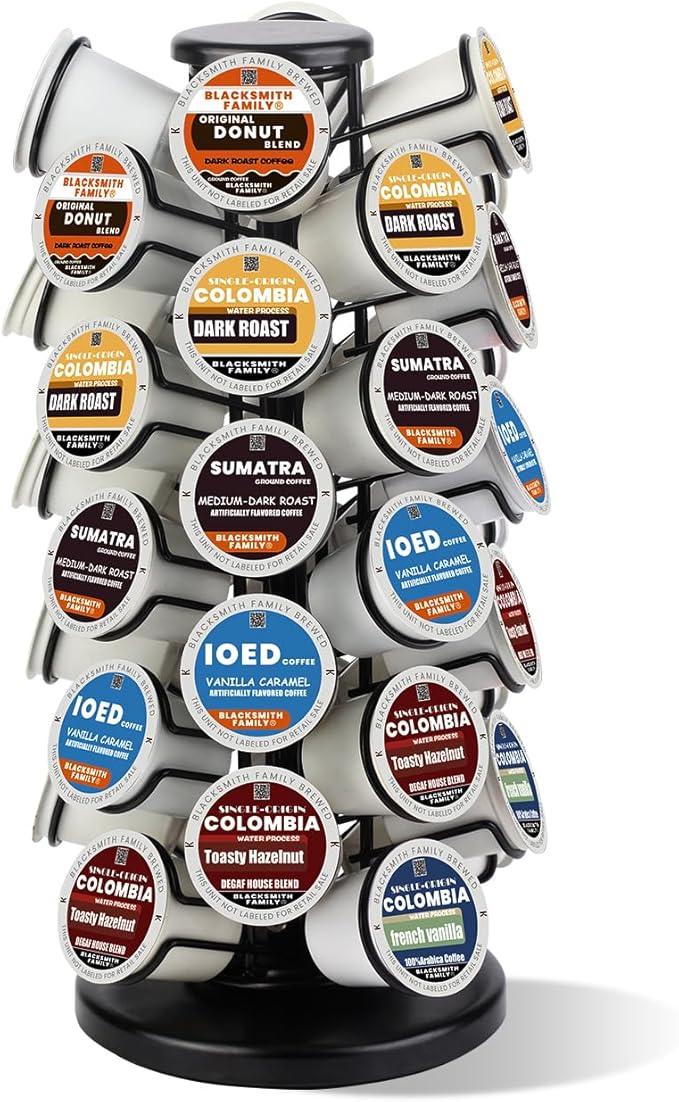 K Cup Holders,K Cup Holder, K Cups Holder,K Cup Carousel, Coffee Pods Holder Storage Organizer Stand,No Assembly Required,Black (Capacity of 40 Pods, Black)