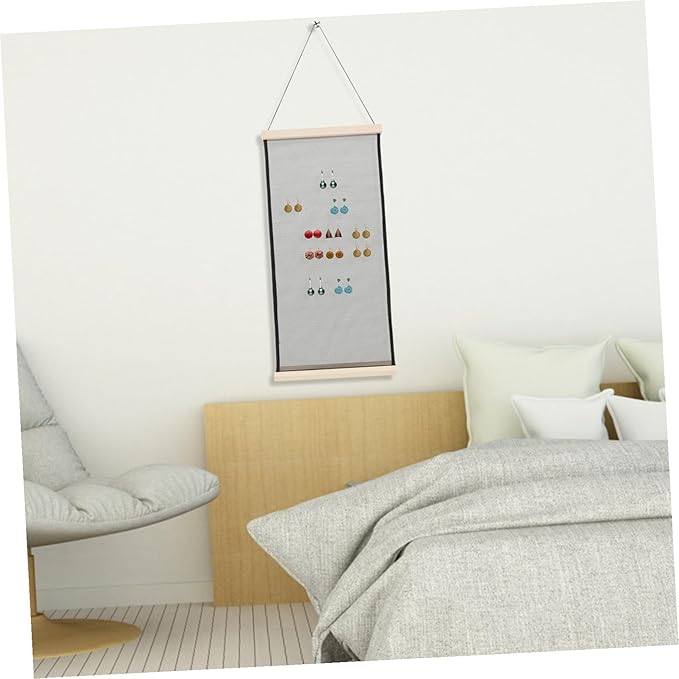Large Capacity Hanging Earring Organizer Mesh Holder Wall Mounted Jewelry Display Rack for Earrings Hairpins and Accessories Frame