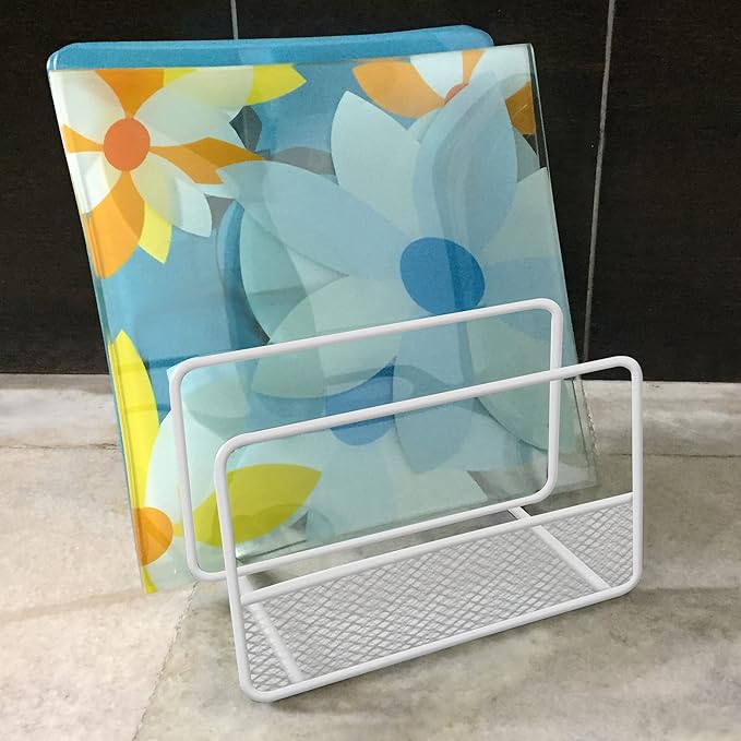 NU Steel WIRE AND MESH ORGANIZER RACK - WHITE