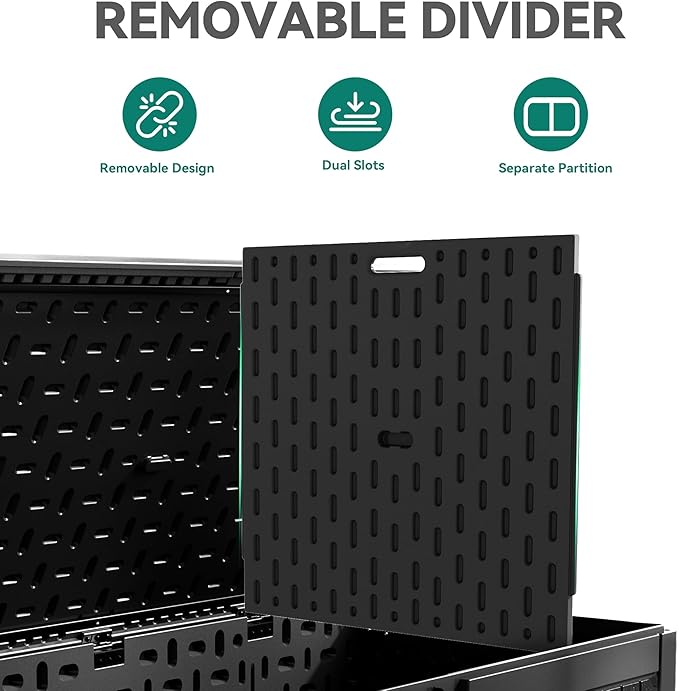 YITAHOME 230 Gallon Double-Wall Deck Box with Divider & Side Handles, Outdoor Large Storage for Patio Furniture Cushions, Garden Pool Accessories, Water Resistant & Lockable