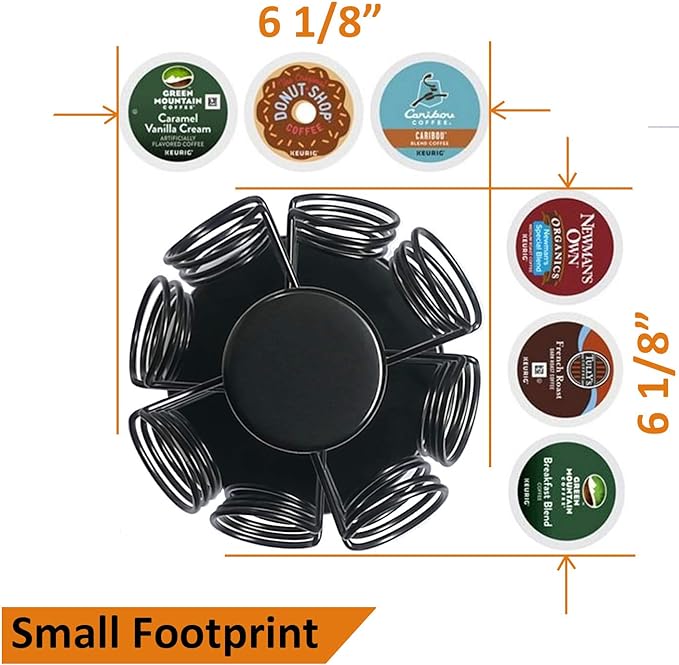 Capacity of 32 Pods K Cup Holders,K Cup Holder, K Cups Holder,K Cup Carousel, Coffee Pods Holder Storage Organizer Stand,No Assembly Required,Black