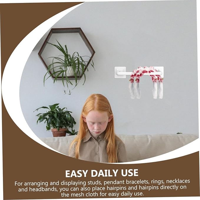 Garneck Hair Tie Storage Hook Headband Holder Organizer Wall Hooks Scrunchies Holder Hair Accessories Organizer