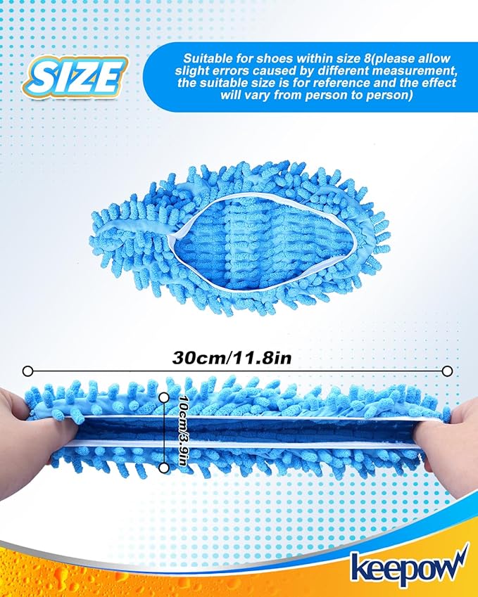 Mop Slippers Shoes 8 Pairs Microfiber Cleaning Slippers for Floor Cleaning Soft Washable Mopping Shoes Covers Reusable Mop Socks for Women Men Multi-Use Mopping Slippers for Home Floors Windows Car