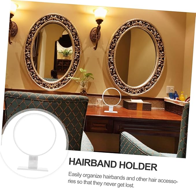 2pcs Acrylic Headband Holder Stands Stylish Round Shape Hairband Display Racks for Women for Home and Boutique Use Lightweight and Portable Organizer for Hair Accessories