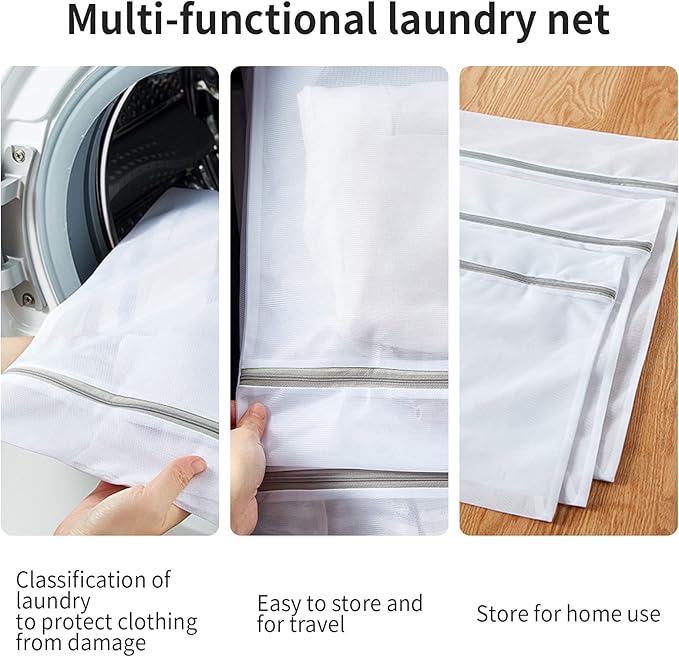 Mesh Bra Bags for Laundry(9 Pack) by MDSXO, White Lingerie Bags for Washing Delicates,Baby Laundry,Sock,Travel Storage[1XXL/2XL/3L/2M/2bra bags]