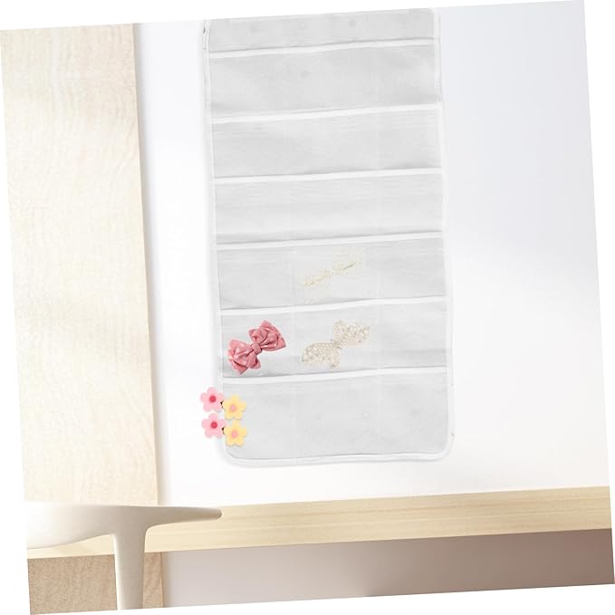Hanging Hair Accessories Organizer Wall Pouch for Headbands Hair Clips Bows Non Woven Storage for Bedroom Restroom for Daily Use