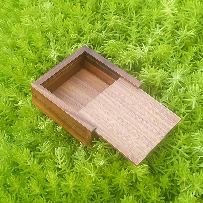 3.7" x 3.7" x 1.6" Walnut Jewelry Box for Rings, Earrings, Keepsakes | Wedding Gift, Elegant Present | Handcrafted Wood Box