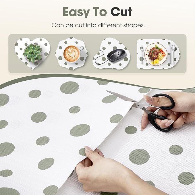 Beautysaid Shelf and Drawer Liner for Kitchen Cabinet, Non Adhesive Non Slip Shelf Paper Waterproof Washable Thickened for Dresser Pantry Shelve Bathroom Protector Liner(Polka Dot,23.6 in x 30 FT)