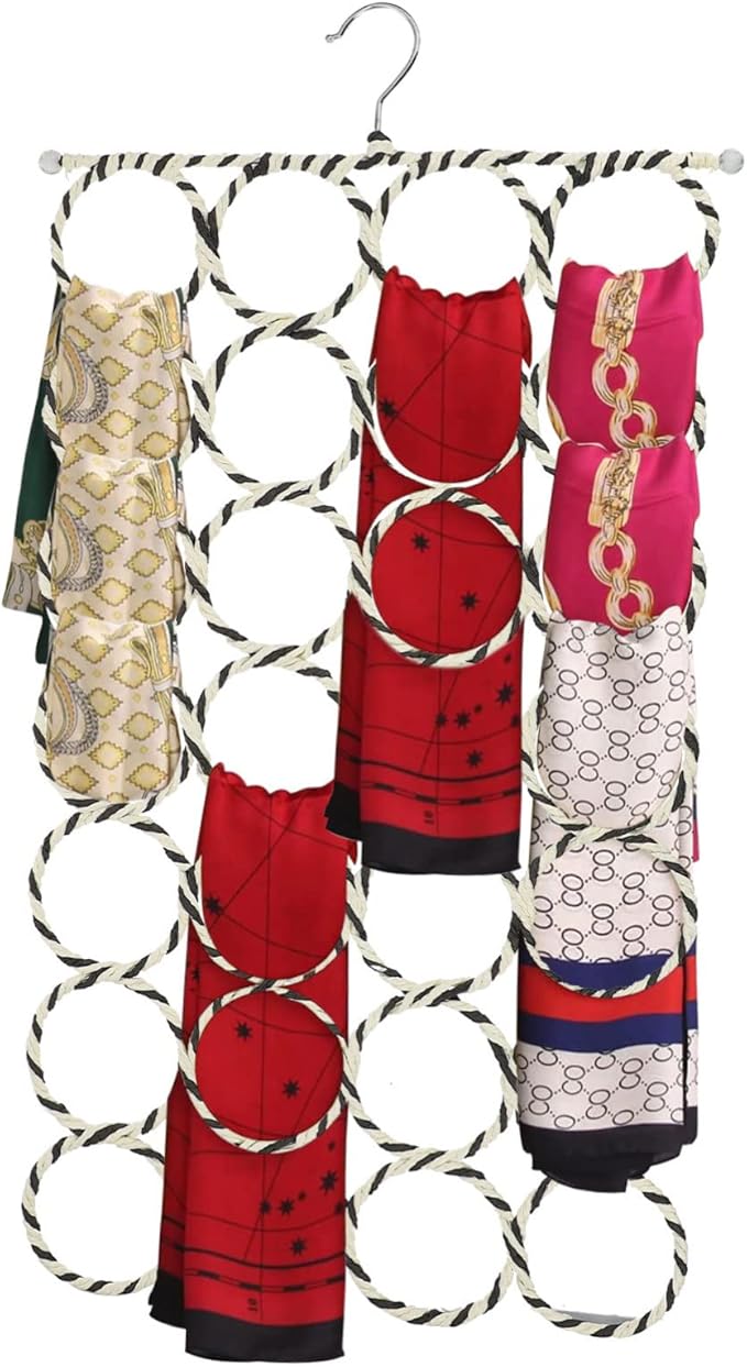 Garneck 1pc Multipurpose Scarf Hanger Rotatable Scarves Rack for Closet Organization Lightweight Shawl Holder Space-Saving Accessory Organizer for and Belts Random Design