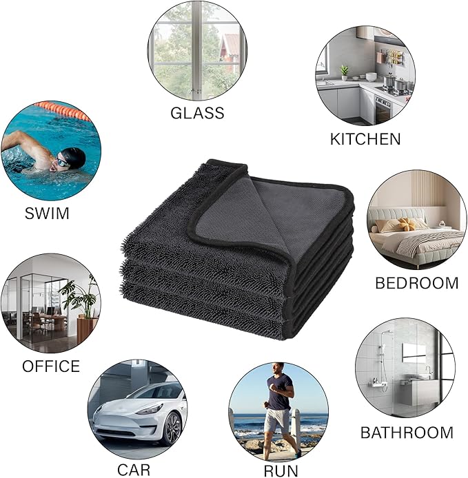 Shiny Bath Wipes Shower Cleaning Cloth, Super Absorbent Bath Towels, Shower Doors Drying Towels, Streak Free Glass Window Car Mirror Microfiber Cleaning Cloths (1, 16"X24")