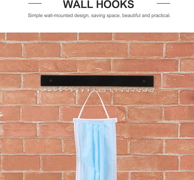 Veemoon Wall-Mounted Belt and Tie Rack Organizer with 20 Rotating Hooks, Black Metal and Wood Multi-Hook Hanger for Men’s Closet Storage and Entryway Accessory Organizer
