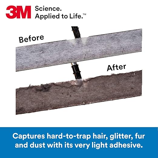 3M Easy Trap Sweep and Dust Sheets, 1 Roll of 250 8" x 6" Sheets, Disposable Easy Sweep Floor Duster, Picks Up 8x More Dirt, Dust, Sand, Hair, Works on Dry or Wet Surfaces, 55654W