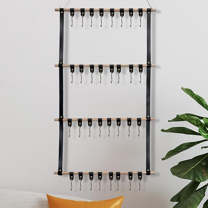 HouseVibe Headband Storage Clip Organizer for Hair Accessories and Bows, Hair Claw Clip Holder, Wall Mounted or Drawer Organizer for Barrettes, Scrunchies, Jewelry- Black