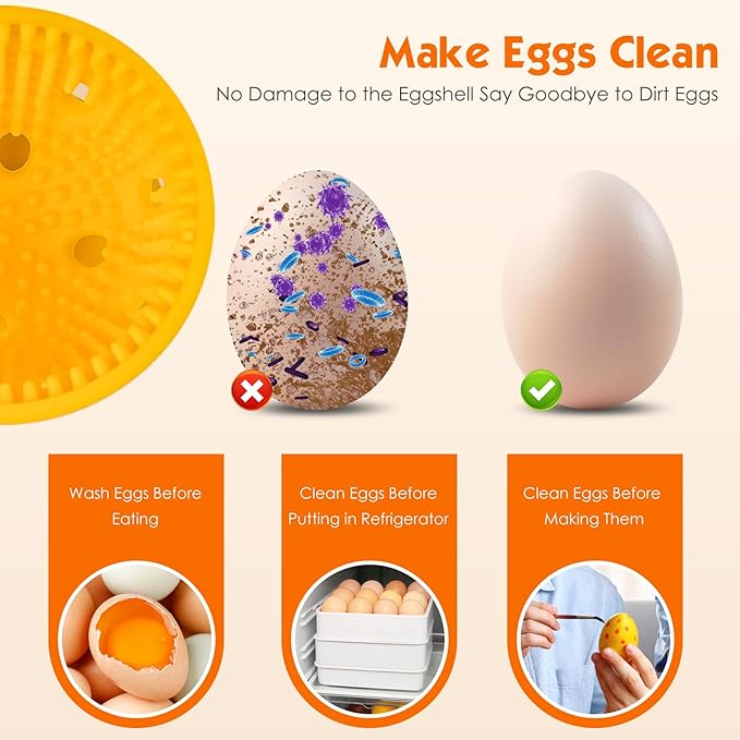 Egg Brush Cleaner, Egg Cleaner for Fresh Eggs, Cute Chick Shaped Egg Wash and Brush, Washing Egg Tool for Standard Sized Eggs (Blue)