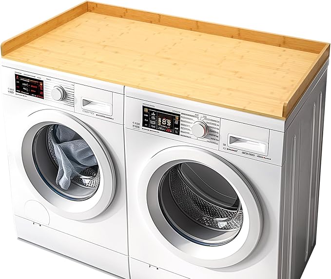Washer Dryer Countertop, 27.5" x 54" Bamboo Washer and Dryer Countertop for Laundry Room Organization(Natural)