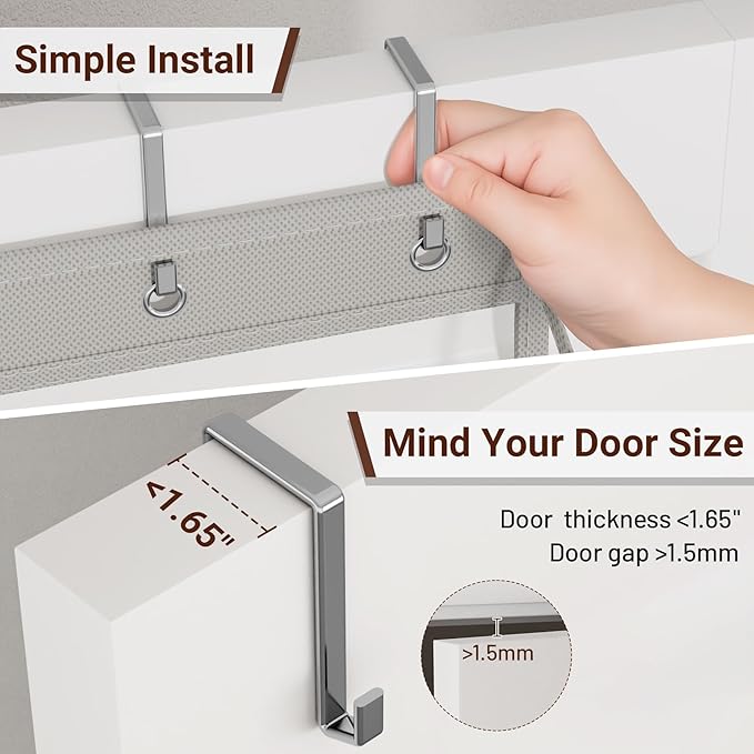 SLEEPING LAMB 10 Tiers Over The Door Shoe Organizer with Clear Deep Pockets, Hanging Shoe Rack for Door Storage 20 Pairs Sneakers Holder for Closet Hanger Boots, Grey