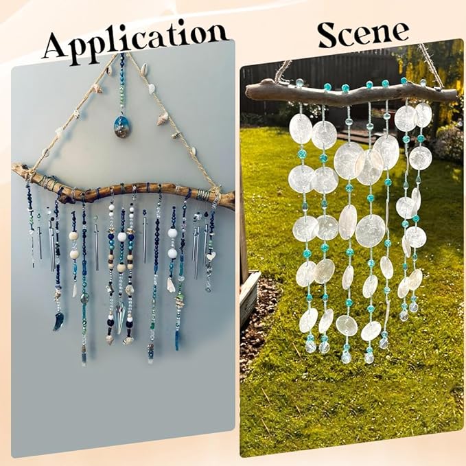 15 Inch 5 Hook Driftwood Wall Hanging Wall Mounted Jewelry Holder Natural Branch with Twine Rope Farmhouse Vintage Drift Wood Pieces Easy to Use Necklace Mount Hanger for Dried Flowers Crafts