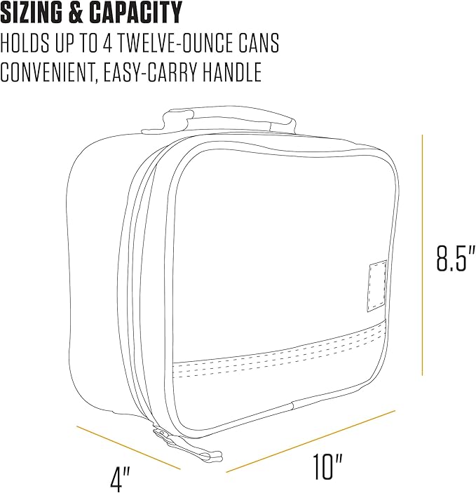 Carhartt Insulated Lunch Cooler For Men and Women, Fully Insulated Lunch Pale for Everyday Use, 4 Can (Brown)