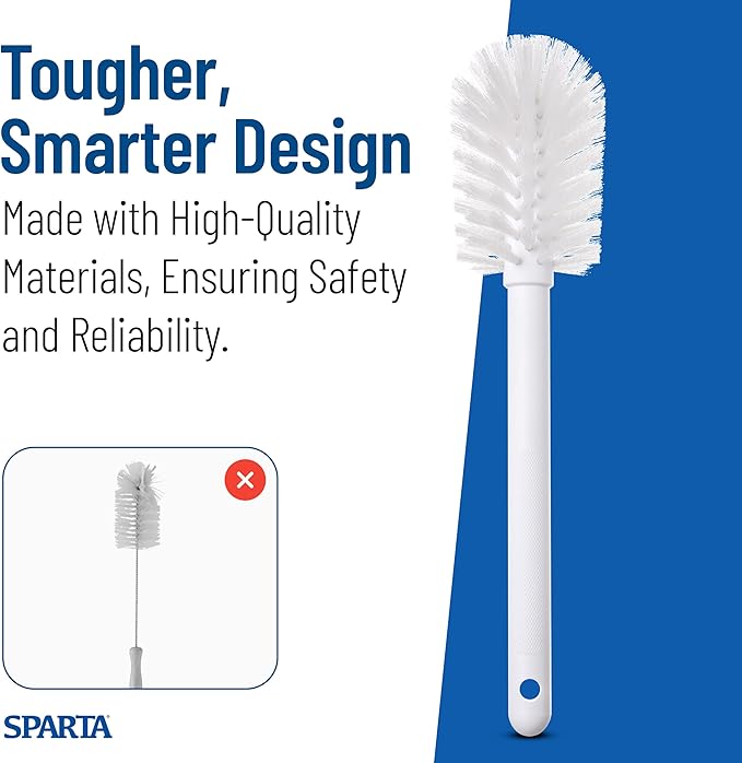 SPARTA 367600TC02 Plastic Household Dish Brush, Dish Brush, Dish Scrub Brush With Lightweight Or Break Resistant? For Cleaning, 11 Inches, White