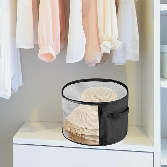 Oversized Clear Hat Box Storage for 7 Caps, Portable Cowboy Hat Box with Zipper for Women Men Travel, Hats Case Hats Organizers