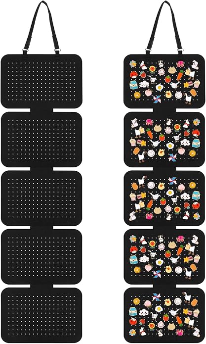 Pin Badge Display,5 Sheet Wall Hanging Brooch Organizer Storage, Removable Hanging Jewellery Organiser Earring Storage Organiser at Least 170 Pins Ideal for Collectors