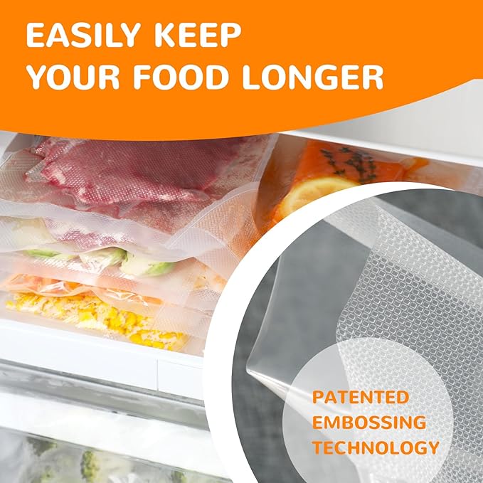 Multi-Size Sealing Solution Vacuum Sealer Bags & Rolls – 100x 6''x10'', 100x 8''x12'', 3 Rolls 11''x20', 3 Rolls 8''x20' – Premium Commercial-Grade for Food Storage, Meal Prep, & Sous Vide, Wevac