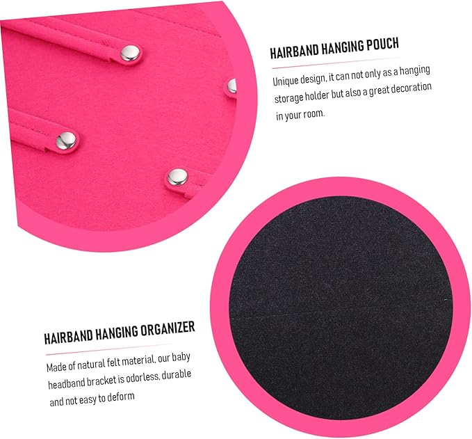 Alipis Bow Holder Hairband Hanging Organizer with Premium Felt Material for Wall Display Hair Bow and Headband Storage Pouch Decorative Hanging Hair Accessories Organizer for Bedroom and Closet
