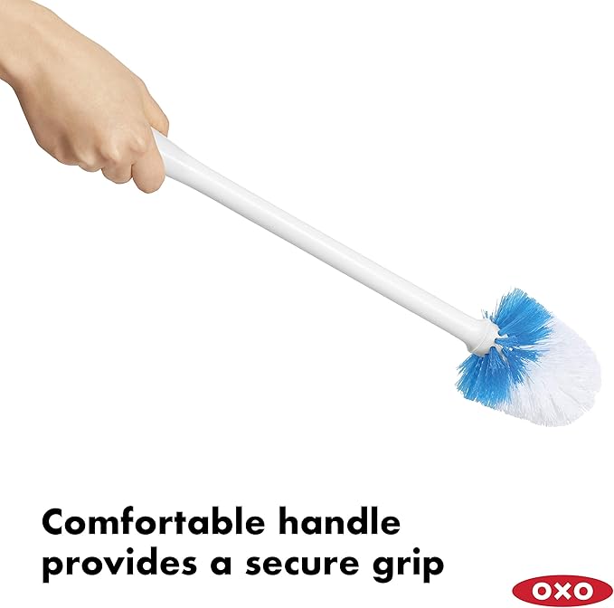 OXO Good Grips Compact Toilet Brush & Canister, White, 6" x 4-3/4" x 17-1/4" h (Pack of 2)