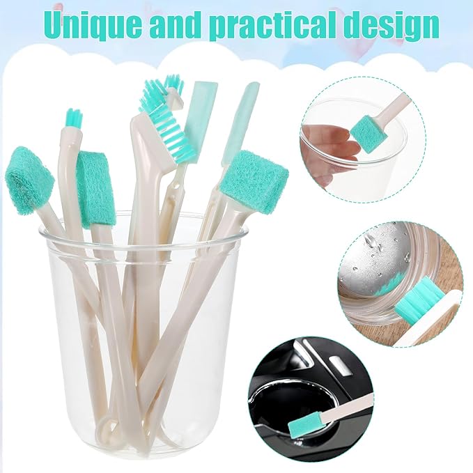 8 Pcs Small Cleaning Brushes for Tight Spaces, Multi-Purpose Tiny Cleaning Brush Crevice Tiny Cleanings Brush Set for Door Window Track Faucet Tight Spaces